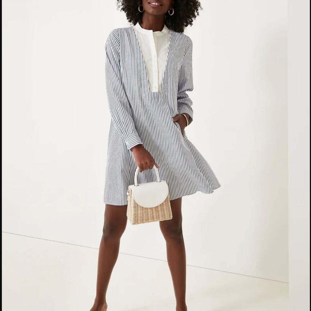 Tuckernuck Pomander Place Blue Striped Lottie Dress
